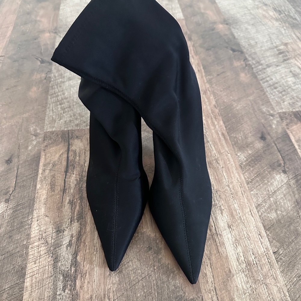 Mango Black Heeled Boots